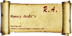 Rancz Azár névjegykártya